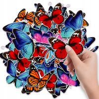 NAKLEJKI ETYKIETY NA ZESZYT NALEPKA Z POSTACIAMI MOTYL WZORY 6 SZT