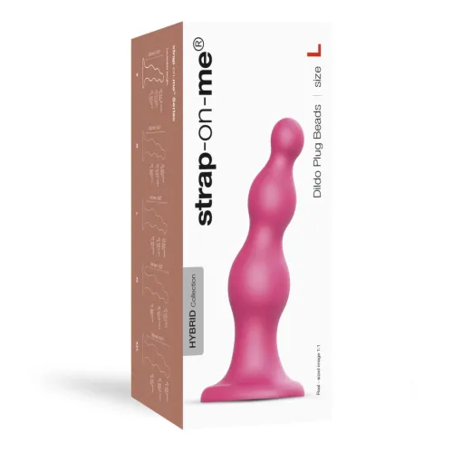 strap-on-me beads plug metallic raspberry pink l silikonowy 14,8 cm na Arena.pl
