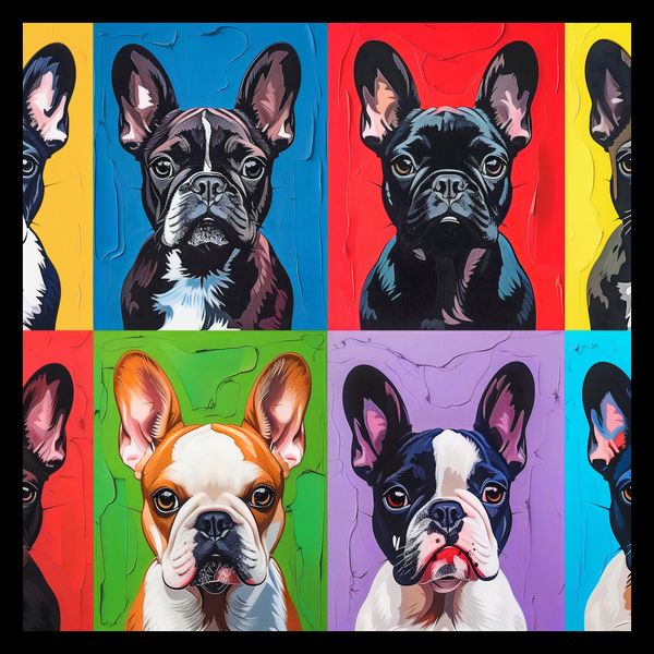 Plakat 40x40cm Buldogi Francuskie zdjęcie 2