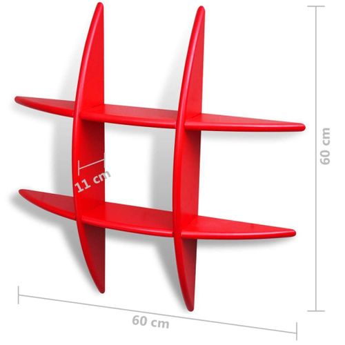 Półki Ścienne, 2 Szt., Czerwone na Arena.pl