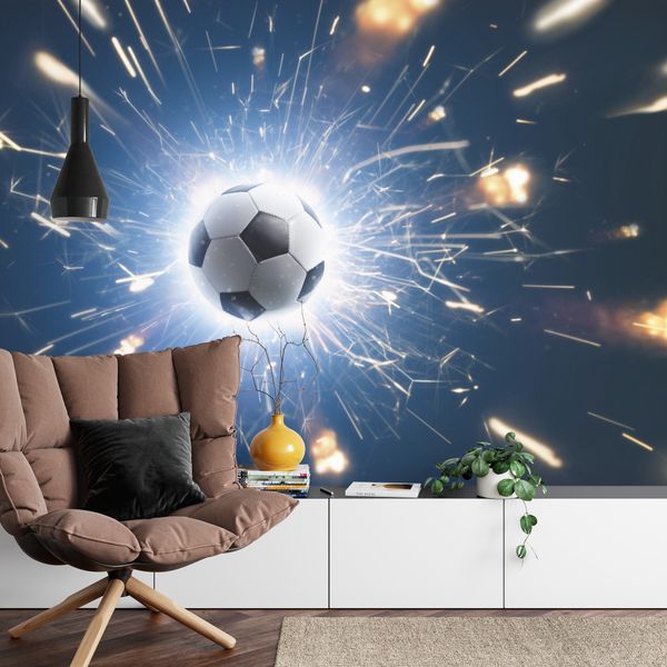 Emaga Fototapeta Piłka Wśród Iskier Flizelina Zmywalna 208x146 zdjęcie 6