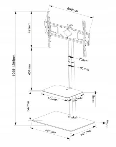 Podłogowy STOJAK TV pod telewizor z półką Uniwersalny Obrotowy na Arena.pl
