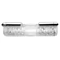 xr brands nowoczesna maszyna intymna podwojna z wibracją, przezroczysta