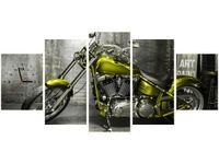 70CM 150CM ZEGAR 5 ELEM OLIWKOWY MOTOCYKL DRUK OBRAZ