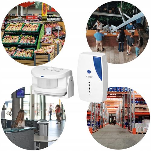 SYGNALIZATOR WEJŚĆ WEJŚCIA z Bezprzewodowym CZUJNIKIEM RUCHU Dzwonek na Arena.pl