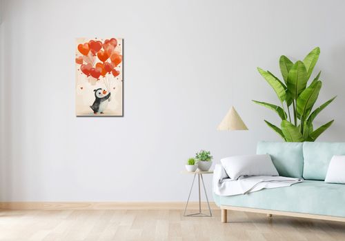 Obraz 40x70cm Pingwinek z Balonami na Arena.pl