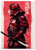 Plakat cyfrowy do wydruku czerwony samuraj