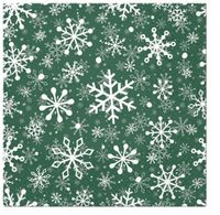Serwetki papierowe zielone świąteczne śnieżynki, 20 szt.