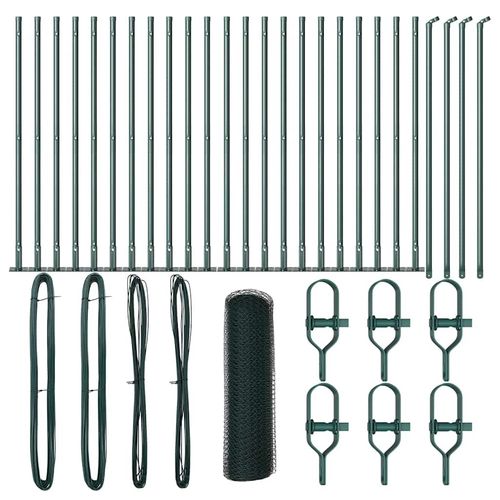 Ogrodzenie z słupkami Zielony 0.4 x 50 m Stal pokryta PCV na Arena.pl