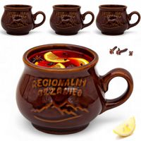 Komplet 4x KUBEK kamionkowy DO GRZAŃCA na grzane wino piwo zestaw do wina