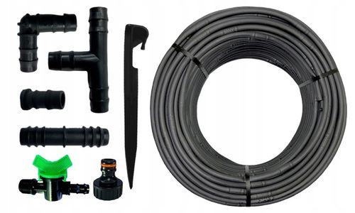 LINIA KROPLUJĄCA NAWODNIENIE KROPELKOWE WĄŻ DO PODLEWANIA ZESTAW 50m+ 56el. na Arena.pl