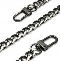 Pasek do torebki torby łańcuch długi Czarny metal  F117_120CM_Czarny