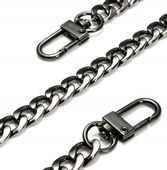 Pasek do torebki torby łańcuch długi Czarny metal  F117_120CM_Czarny