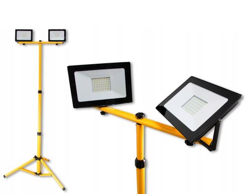HALOGEN Naświetlacz LED 2x 50W IP65 + STATYW 140cm na Arena.pl
