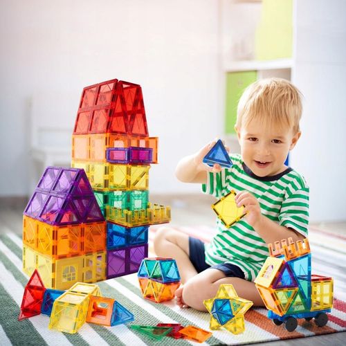 KLOCKI MAGNETYCZNE KONSTRUKCYJNE EDUKACYJNE ZESTAW 100 EL DUŻE PANELE 3D na Arena.pl