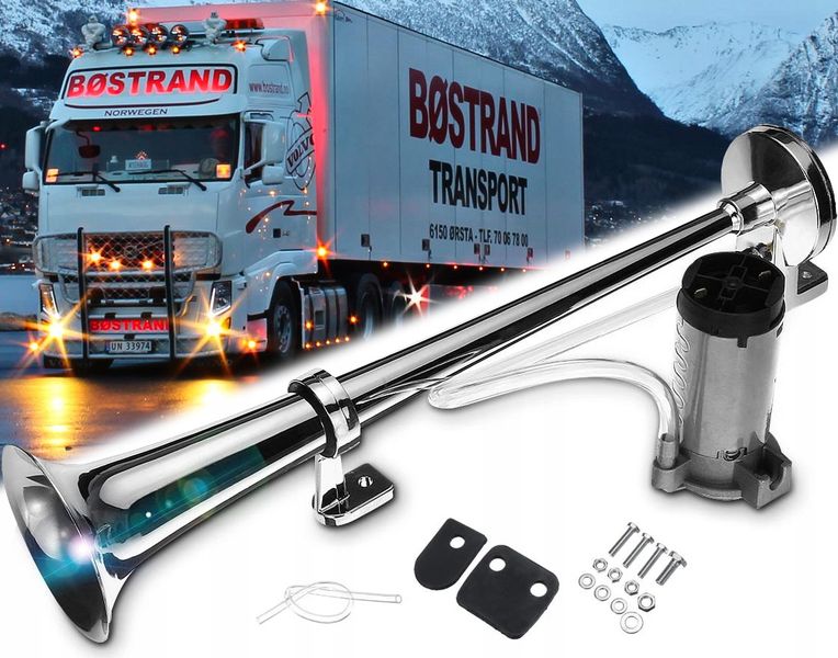 KLAKSON CHROM POJEDYNCZY Z KOMPRESOREM 12V zdjęcie 4