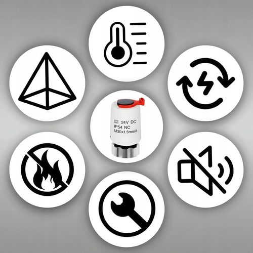 SIŁOWNIK TERMOELEKTRYCZNY DO ROZDZIELACZA ZAWORU M30 x 1.5 24V DC 2 na Arena.pl