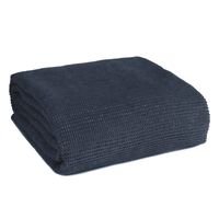 Koc granatowy 150x200 Linda 345 GSM waflowy gruby