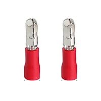 2x Konektor rurkowy męski 4mm izolowany czerwony 16-22 AWG