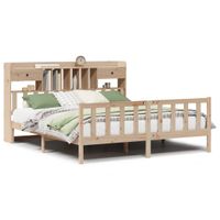 Łóżko z regałem, bez materaca, 180x200 cm, lite drewno sosnowe