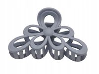 Duża spinka klamra plastikowa kwiatek matowa szary 11cm