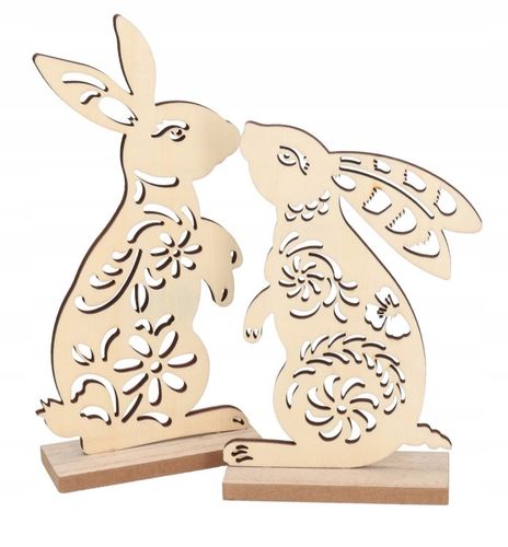 FIGURKA WIELKANOCNA ZAJĄC ZAJĄCZEK DREWNIANY na Arena.pl