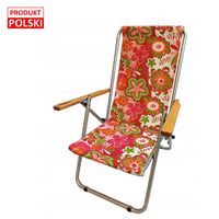 KRZESŁO LEŻAK PLAŻOWY TURYSTYCZNY KWIATY WYPRODUKOWANY W POLSCE GUSIO