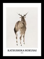 Plakat 13x18cm Design Deer, Hokusai Vintage do Salonu