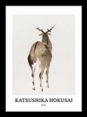 Plakat 13x18cm Design Deer, Hokusai Vintage do Salonu