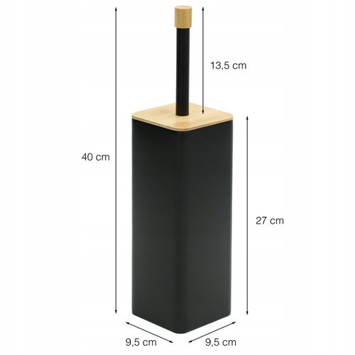 Szczotka do WC toalety czarna łazienkowa toaletowa bambus zamknieta na Arena.pl