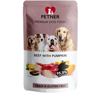 PETNER mokra karma psa WOŁOWINA DYNIA 95% mięso podroby rosół saszetka 500g