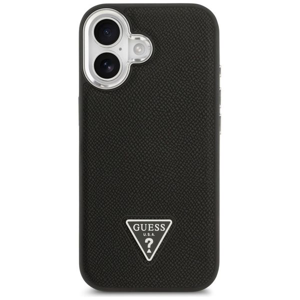 Etui Guess Grained Triangle Logo MagSafe do iPhone 17 czarny zdjęcie 3