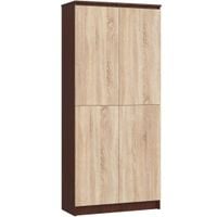 Regał do biura, domu, zamykany, ZORIN, 80x35x180, wenge  | TYLETEGOTU