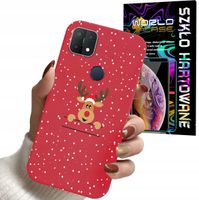 ETUI DO OPPO A15 (A15s) - ŚWIĄTECZNE WZORY RENIFER PLECKI + SZKŁO