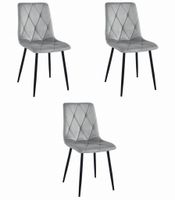 Krzesło LIBRA - aksamit srebrno-szary / nogi czarne x 3