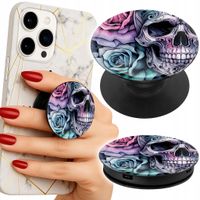 Uchwyt do telefonu Popsocket na palce/stojak KWIATY RÓŻE CZASZKA