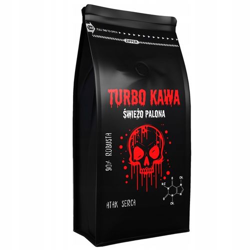 TURBO Kawa ziarnista Do ekspresu 1kg 90% Robusta 10% Arabica ATAK SERCA na Arena.pl
