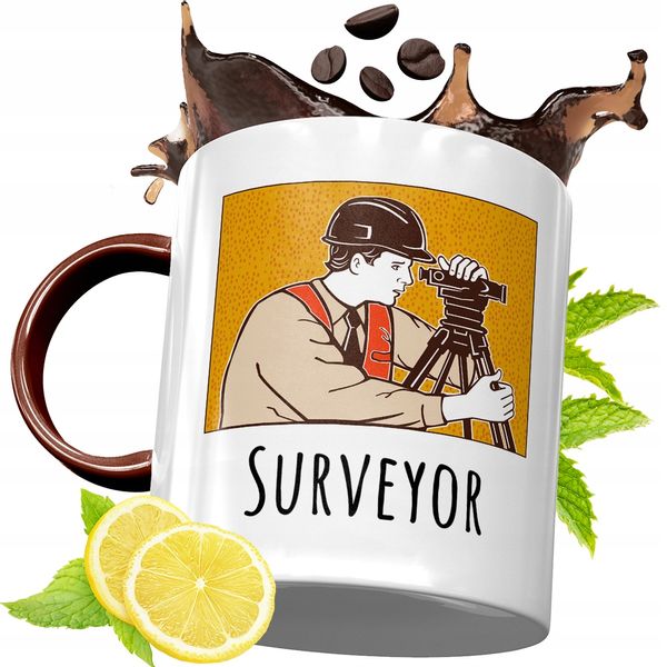 Kubek Bordowy Dla Geodety Na Urodziny Prezent Z Nadrukiem Ze Zdjęciem zdjęcie 1