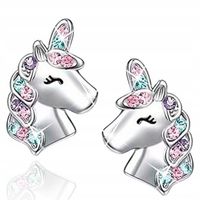 Kolczyki jednorożce dla dziewczynki antyalergiczne stal chirurgiczna 316L