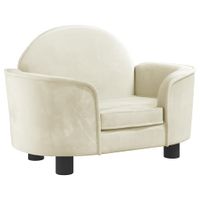 Legowisko dla psa, kremowe, 66x40x45 cm, aksamitne