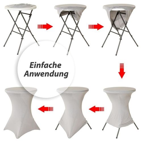 Pokrowiec na wysoki stół, elastyczny, 80 x 80 x 110 cm szary na Arena.pl