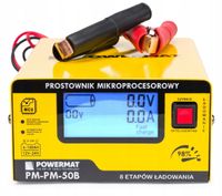 PROSTOWNIK MIKROPROCESOROWY AKUMULATOROWY 12V 24V POWERMAT PM-PM-50B