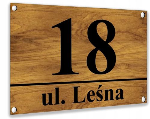 RÓŻNE WZORY TABLICZKA + DYSTANSE MONTAŻOWE | Z NUMEREM DOMU ADRESEM ULICĄ na Arena.pl