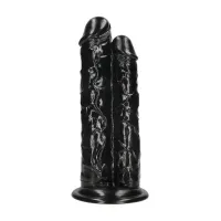 double titan model double dildo 24,5 cm czarny z przyssawką