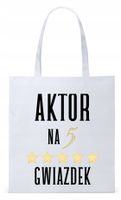 Torba Biała Eco Shopper Dla Aktora Aktorki Prezent Z Nadrukiem Ze Zdjęciem