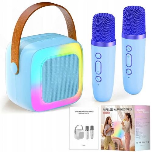 PRZENOŚNY GŁOŚNIK ZESTAW KARAOKE BEZPRZEWODOWY MIKROFON BLUETOOTH USB na Arena.pl
