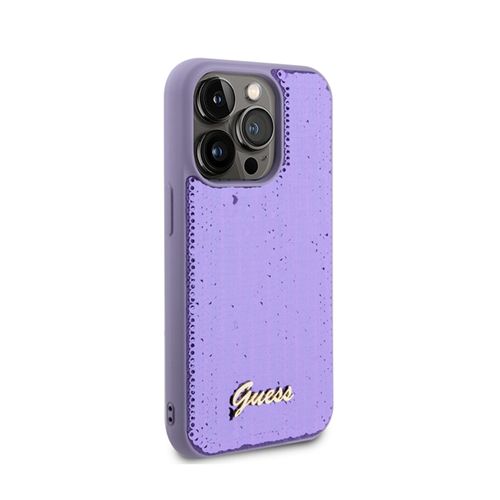 Guess Sequin Script Metal - Etui iPhone 15 Pro (fioletowy) na Arena.pl