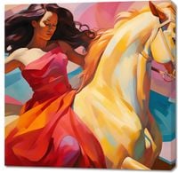 Obraz 100x100cm Taniec na Wietrznym Koniu