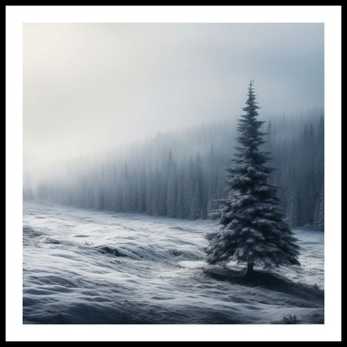 Plakat 80x80cm Samotna Choinka na Arena.pl