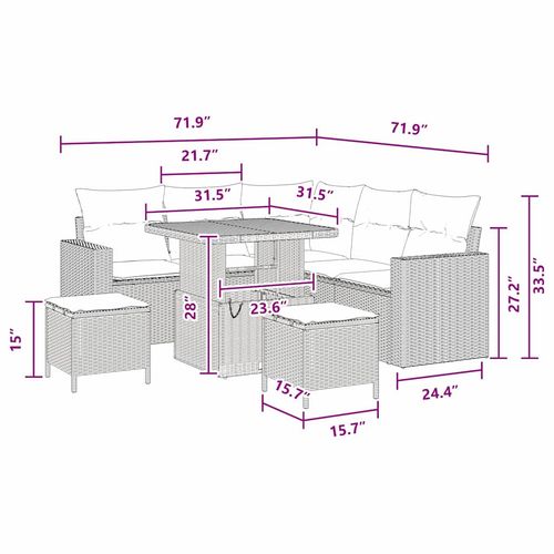 Zestaw Sof na Ogród 8 pcs Czarny polirattan na Arena.pl